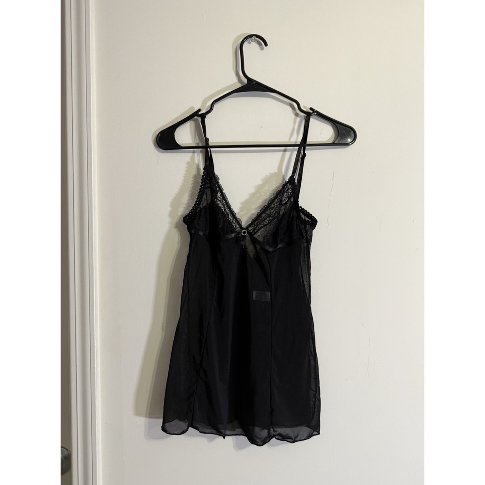 Sabrina Carpenter Sheer Black Lace Floral Lingerie Babydoll Teddy Slip Y2K M
